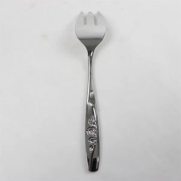 Lot of 4 Oneida Twin Rose Stainless 3 Tablespoons & 1 Cold Meat Serving Fork