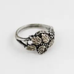 Wheeler Mfg Size 6.5 Sterling Silver Grape Leaf Ring