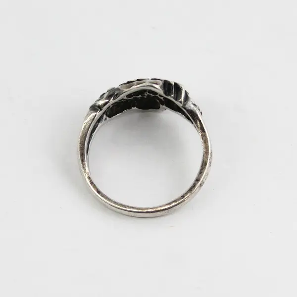 Wheeler Mfg Size 6.5 Sterling Silver Grape Leaf Ring