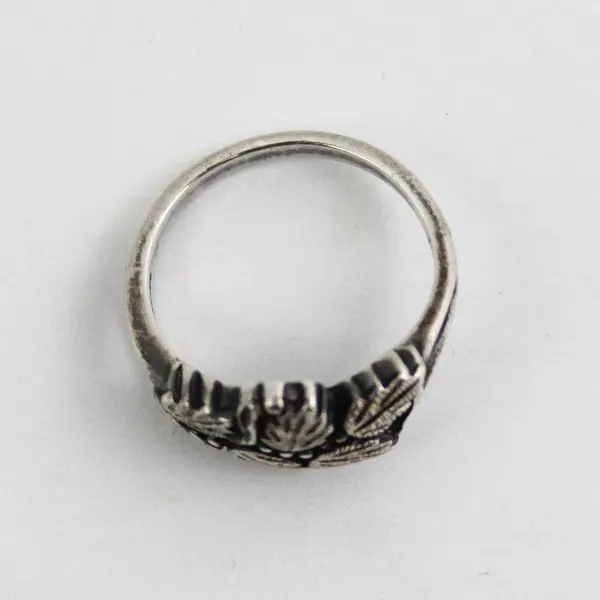 Wheeler Mfg Size 6.5 Sterling Silver Grape Leaf Ring