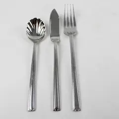 Lot of 3 Oneida Savory Stainless  Dinner Fork-Sugar Spoon & Butter Knife