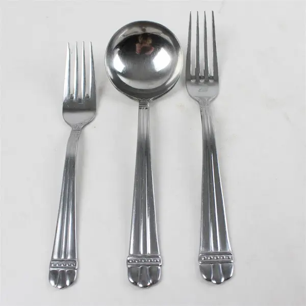 Lot of 3 Oneida Trident Stainless Dinner Fork Salad Fork Gravy Ladle