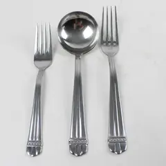 Lot of 3 Oneida Trident Stainless Dinner Fork Salad Fork Gravy Ladle