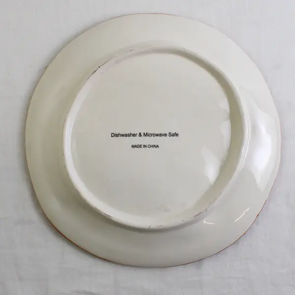 Unbranded Orange Cute Fox Pattern Decorative Round Ceramic Plate 8.25" Diameter