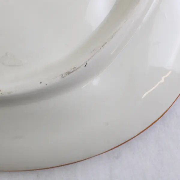 Unbranded Orange Cute Fox Pattern Decorative Round Ceramic Plate 8.25" Diameter