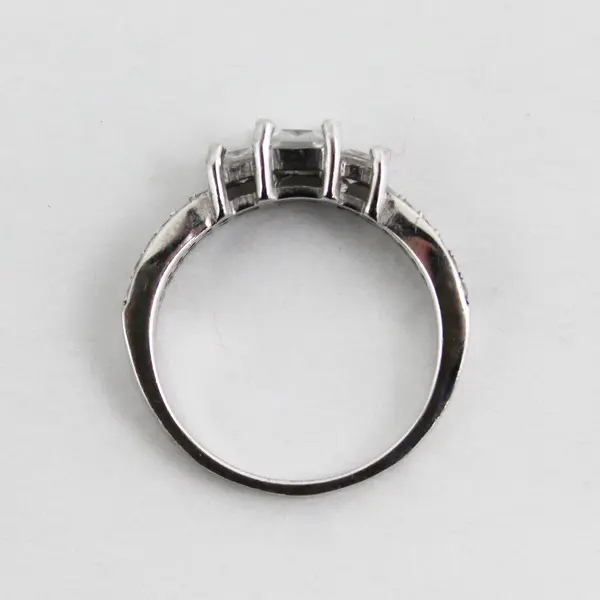 3-Stone Cubic Zirconia And Sterling Silver Ring Size 6