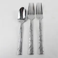 Lot of 3 Oneida Twist Stainless 2 Dinner Forks & 1 Place/Oval Soup Spoon