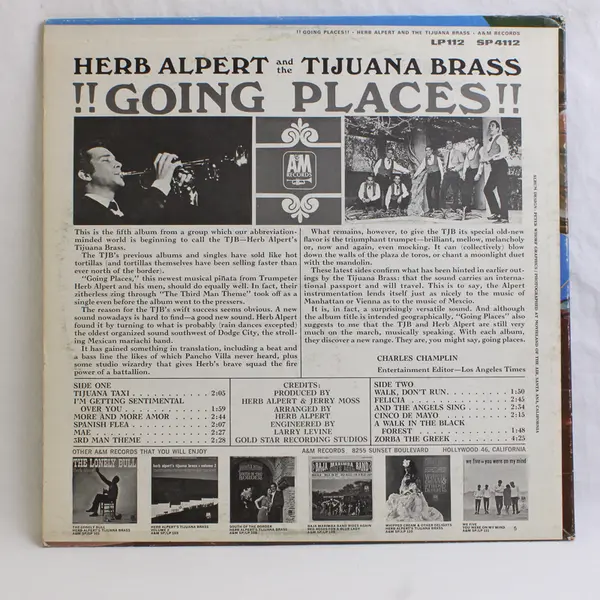 Herb Alpert And The Tijuana Brass Going Places 12" Vinyl Record