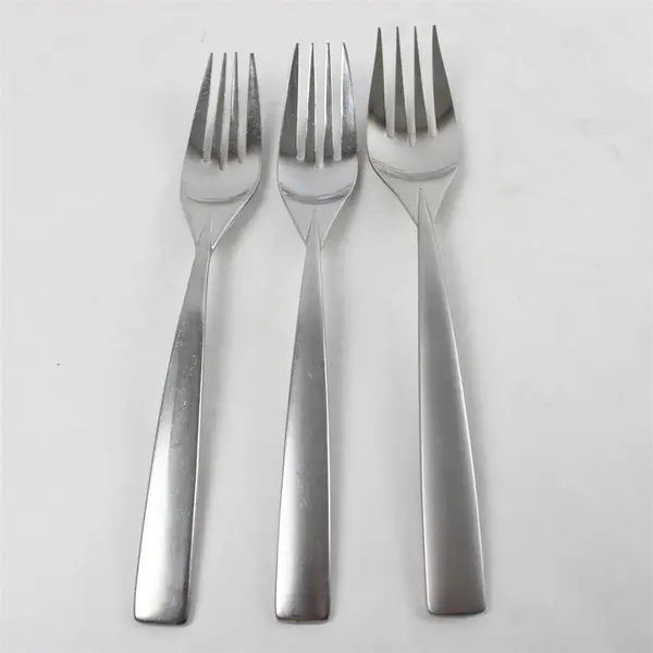 Lot of 3 Oneida Stiletto Frost Stainless Forks 2 Dinner 1 European