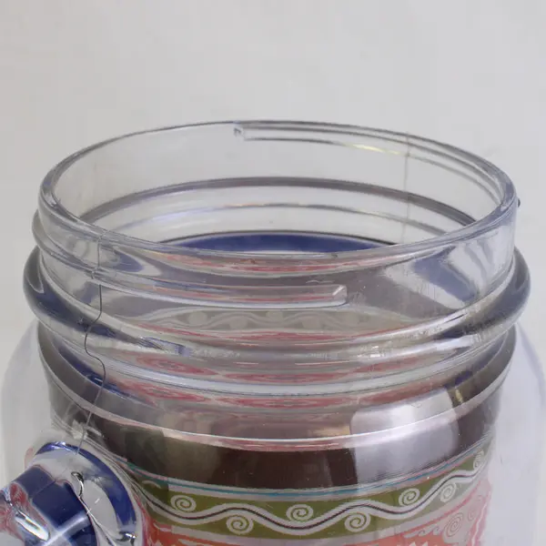 Unbranded Clear Multicolor Plastic Mason Jar Style Mug W/ Lid & Straw 6.5" Tall