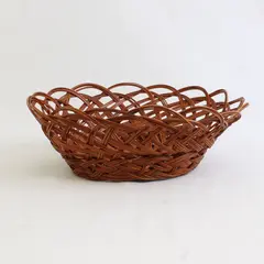 Handmade Woven Wicker/Rattan Round Decorative/Display Bowl 9.5"  Diameter