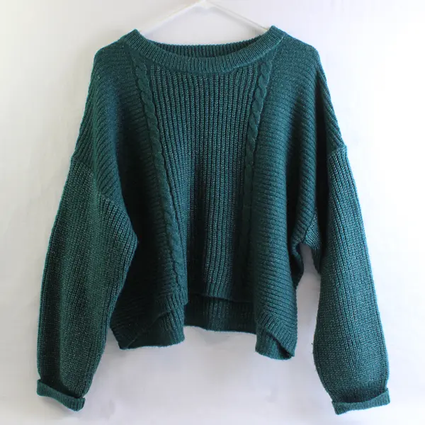 A. Byer Green Speckled White Long Sleeve Knitted Sweater Women's Size XL