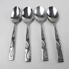 Set of 4 Oneida Tuscany Stainless Oval Soup Spoons 