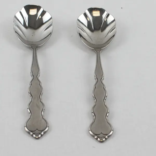 Set of 2 Oneida Valerie Stainless Sugar Spoons