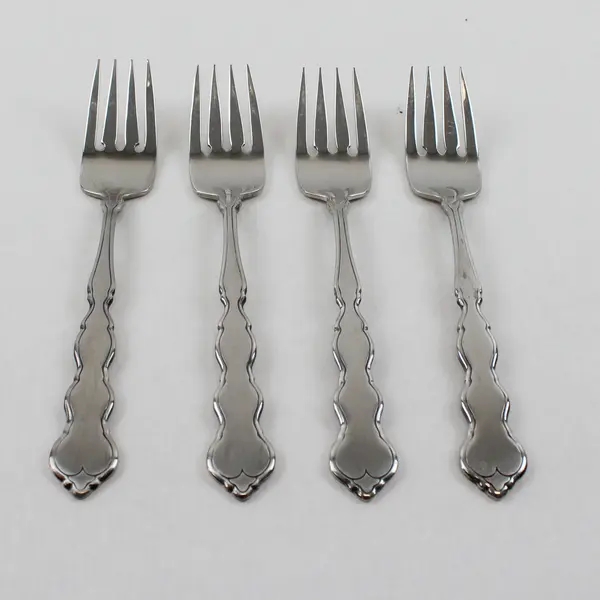 Set of 4 Oneida Valerie Stainless Salad Forks 