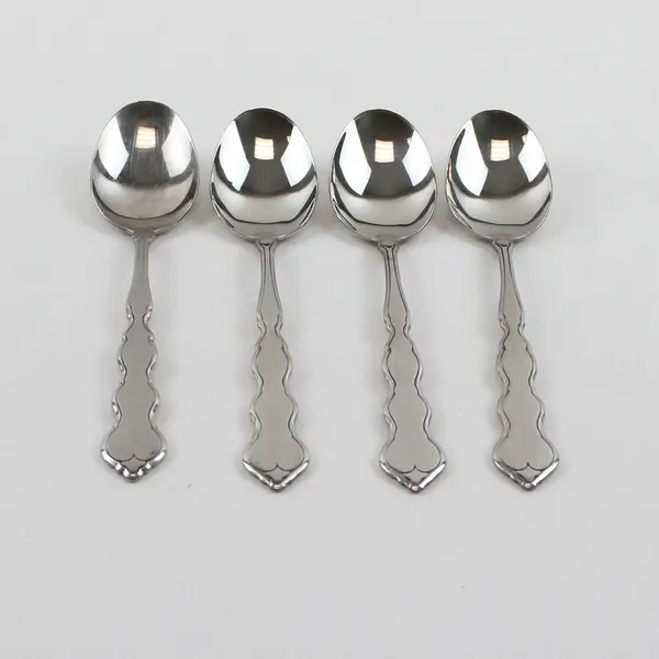 Set of 4 Oneida Valerie Stainless Place Oval Soup Spoons 6.75in