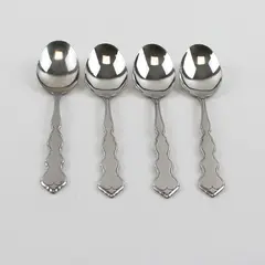 Set of 4 Oneida Valerie Stainless Place Oval Soup Spoons 6.75in