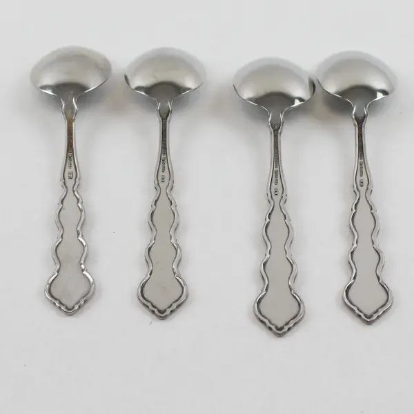 Set of 4 Oneida Valerie Stainless Place Oval Soup Spoons 6.75in