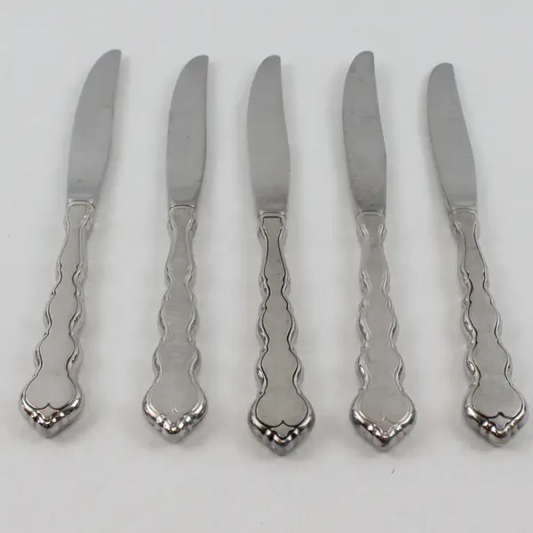 Set of 5 Oneida Valerie Stainless Hollow Handle Modern Knives