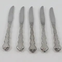 Set of 5 Oneida Valerie Stainless Hollow Handle Modern Knives