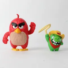 Lot of 2 Angry Birds Red & Lasso Pig Fast Food Promo Toys 