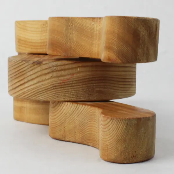 Vintage Wooden Poseable Teddy Bear Jointed Limbs Red Bow 6.5in