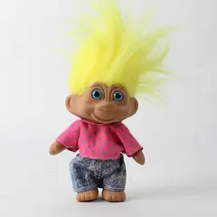 Vintage 1991 T.N.T. Troll N' Toys 5" Yellow Hair Blue Eyes Doll