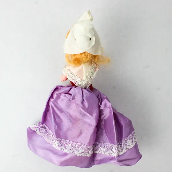 Vintage Dolls of the World Doll 7.5in Purple Dress Red Sash