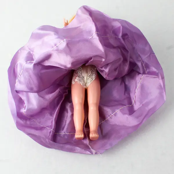 Vintage Dolls of the World Doll 7.5in Purple Dress Red Sash