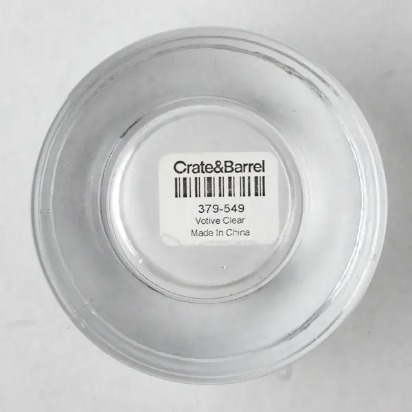 Crate & Barrel Clear Glass Votive Candle Holder 3"
