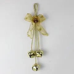 Golden Metal Jingle Bells Wall/Door Hanging Holiday Decor 
