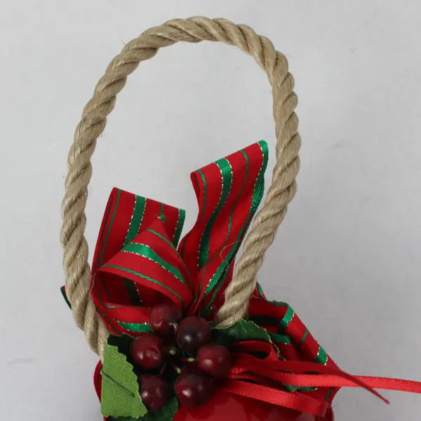 Red Door Knob Jingle Bell Rope with Christmas Bow Ornament Door Hanger
