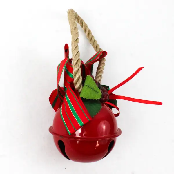 Red Door Knob Jingle Bell Rope with Christmas Bow Ornament Door Hanger