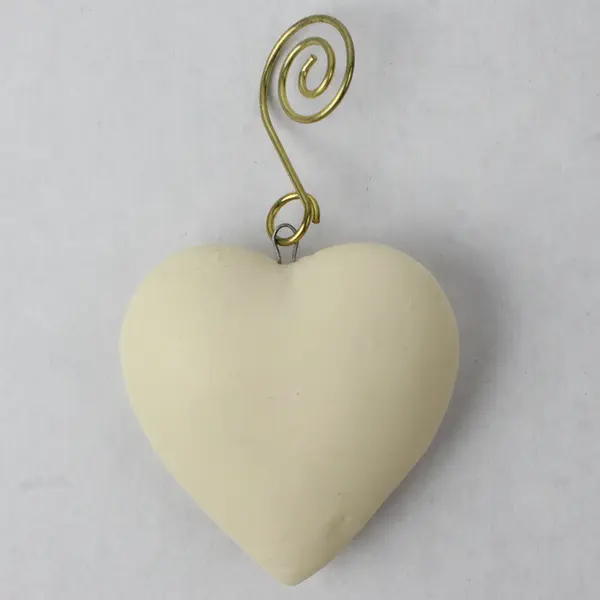 Solid Off-White Heart Ornament 2" Small Holiday Collectible