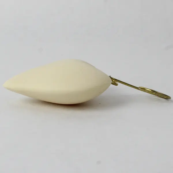 Solid Off-White Heart Ornament 2" Small Holiday Collectible