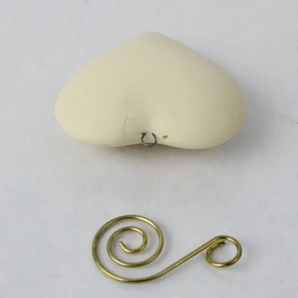 Solid Off-White Heart Ornament 2" Small Holiday Collectible