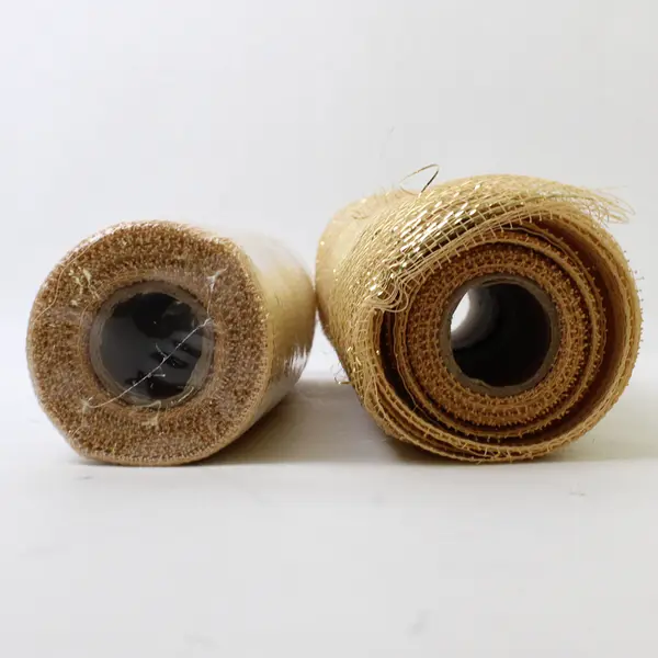 Set of 2 Gold Metallic Poly Mesh Rolls for Wreaths Bows Crafts