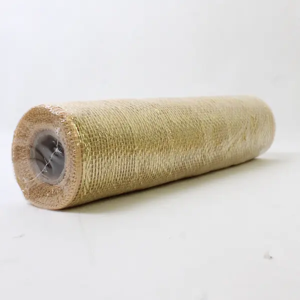 Set of 2 Gold Metallic Poly Mesh Rolls for Wreaths Bows Crafts