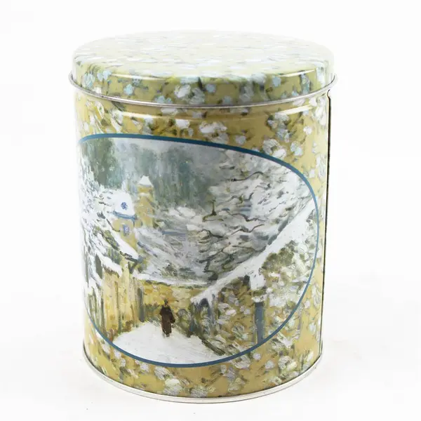 Vintage Maurice Lenell Cooky Co Snowy Town Cookie Tin Advertising