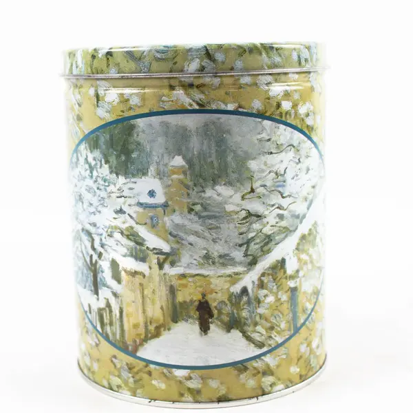 Vintage Maurice Lenell Cooky Co Snowy Town Cookie Tin Advertising