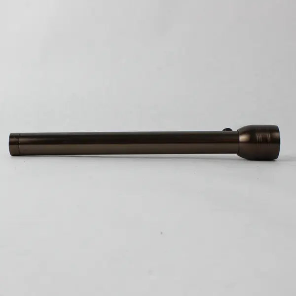 Brown LED Flashlight AA Battery Metal/Plastic Camping Hiking Torch