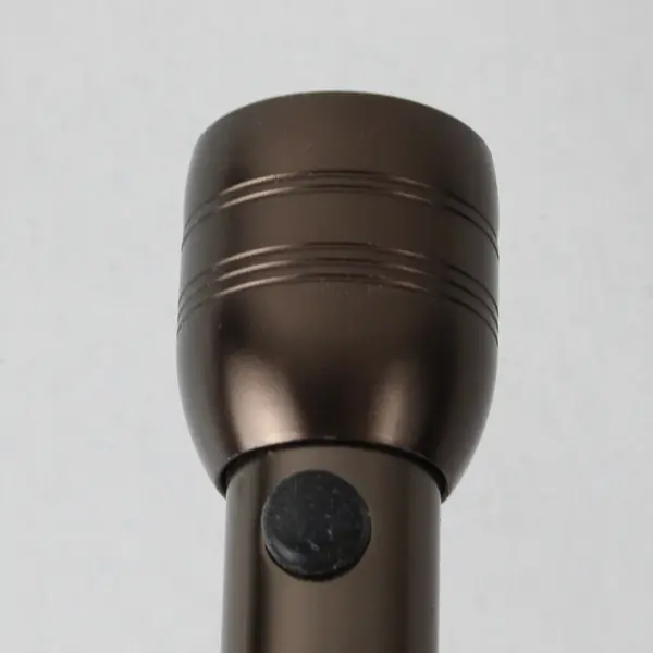 Brown LED Flashlight AA Battery Metal/Plastic Camping Hiking Torch