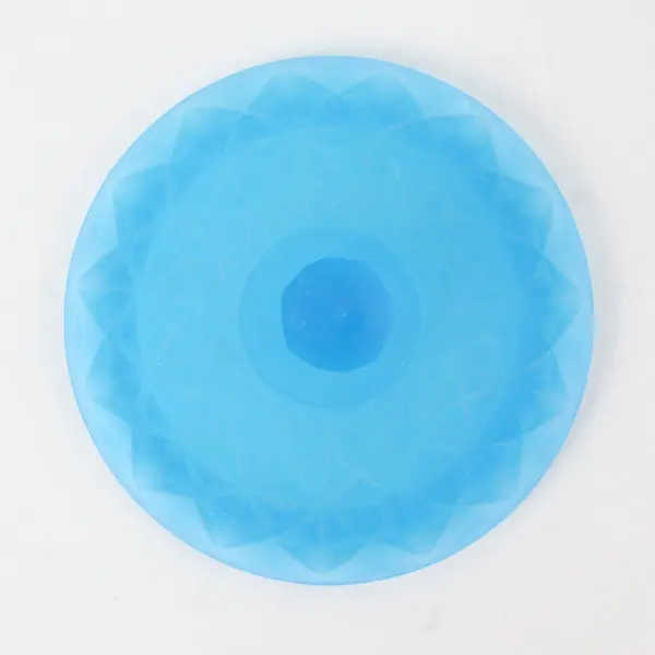 Indiana Glass Blue Satin Diamond Point Lid Vintage