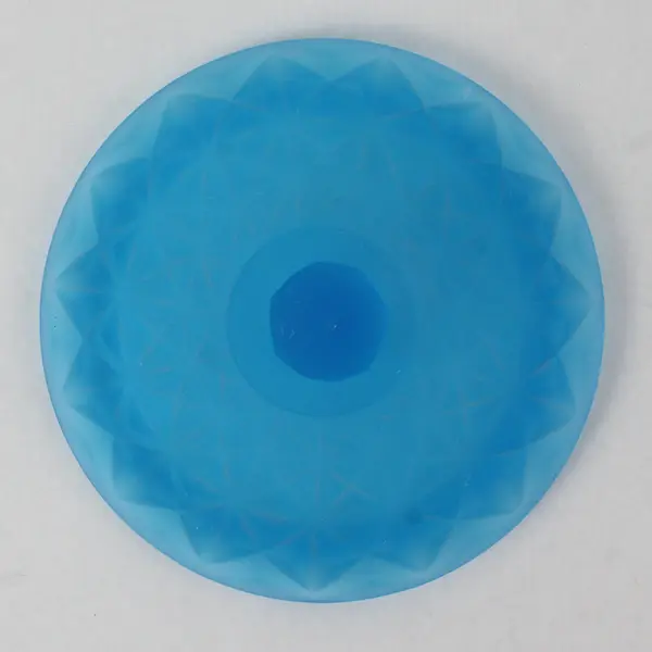 Indiana Glass Blue Satin Diamond Point Lid Vintage