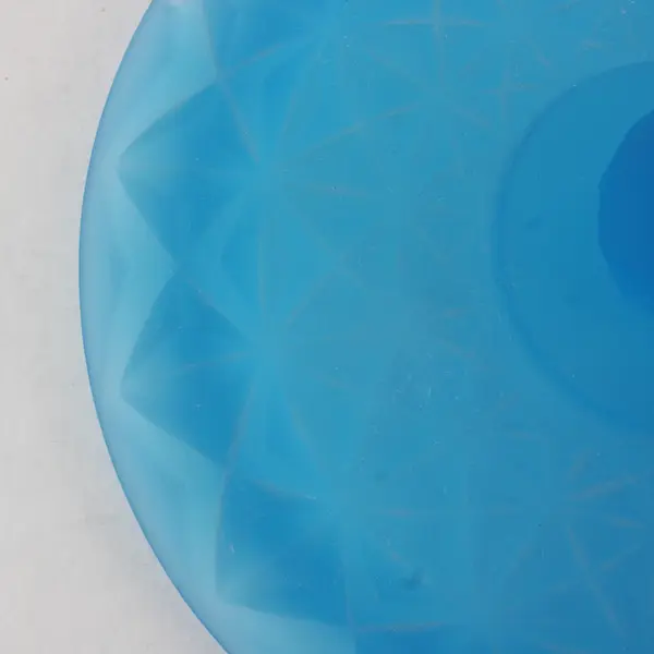 Indiana Glass Blue Satin Diamond Point Lid Vintage