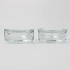 Set of 2 Clear Glass Votive Candle Holders 3in