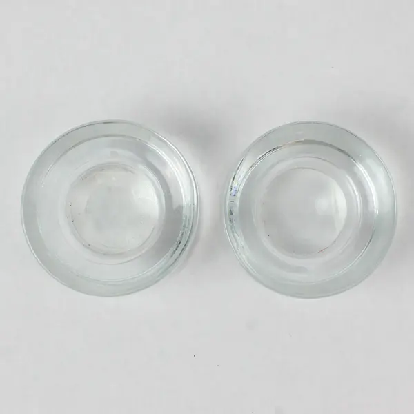 Set of 2 Clear Glass Votive Candle Holders 3in