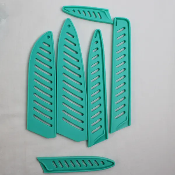 Marco Almond Rainbow Titanium 12-Piece Knife Set With Blade Guards (Teal Handle)