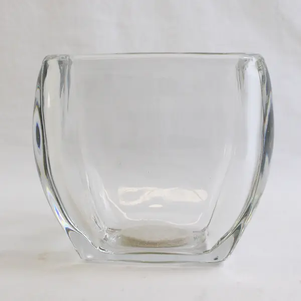 Unbranded Classy Decorative Clear Glass Square Vase 4.25" Tall 5" x 5"