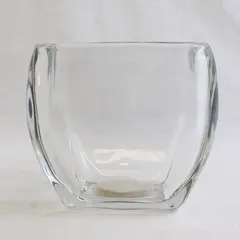 Unbranded Classy Decorative Clear Glass Square Vase 4.25" Tall 5" x 5"